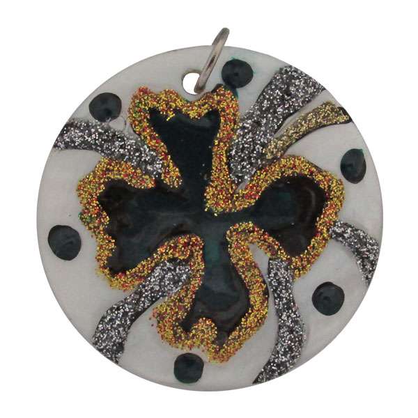 Four Leaf Clover | Shell Pendant | Hand Painted