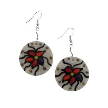 Round Shell Flower-Earrings