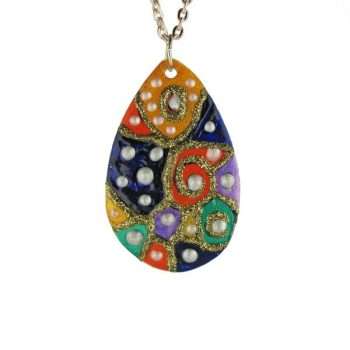Multi coloured Teardrop Pendant