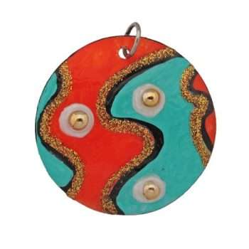 Veronique Round Gold Studded Pendant