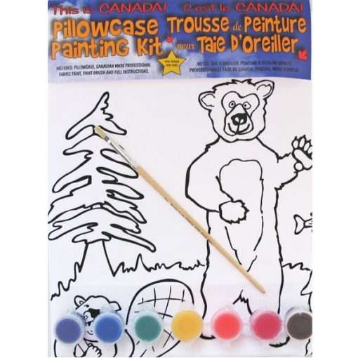 Bear Moose and Beaver Pillowcase Painting Kit