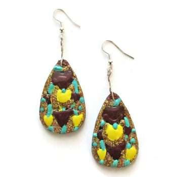 Hand Painted Hearts Hearts Earrings