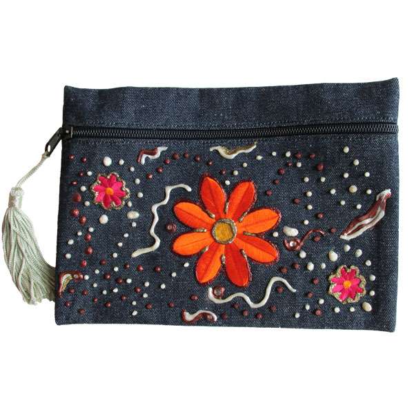 Appliqued Orange Flower