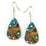 Aqua Mustard Earrings