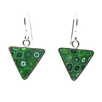 Emerald Green Mosaic Earrings