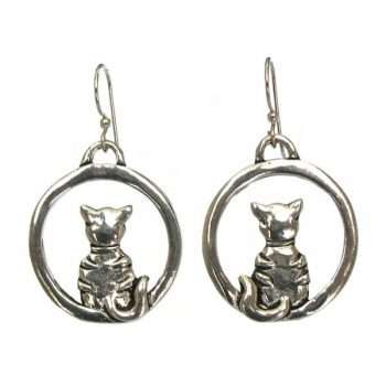 Cat Hoop Earrings