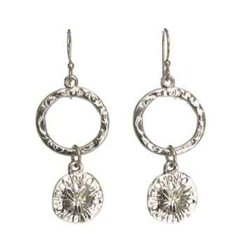 sanddollar hoop earrings