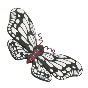 Black and White Butterfly Pin
