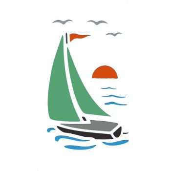 Sailing Boat Stencil