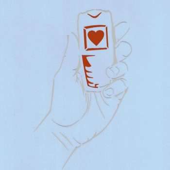 Hand Held Cell Phone Stencil