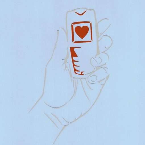 Hand Held Cell Phone Stencil