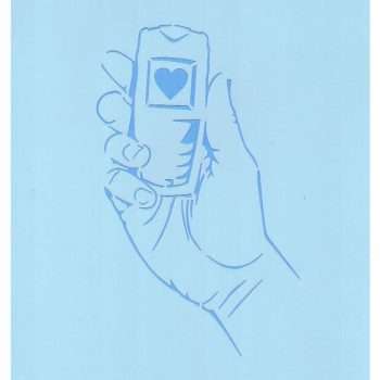 Hand Held Cell Phone Stencil