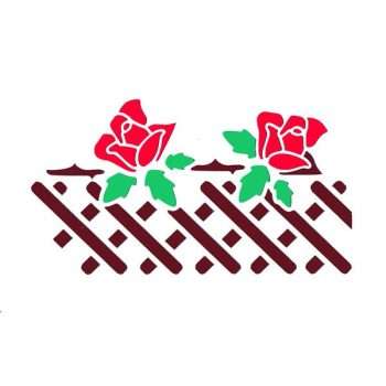Rose Fence Stencil