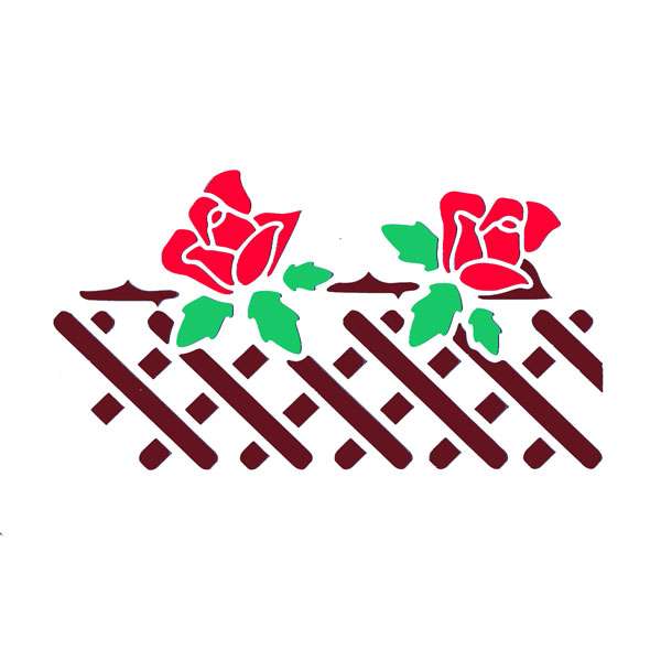 Rose Fence Stencil