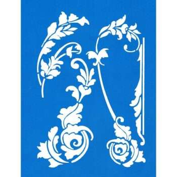 Scroll Leaves Stencil