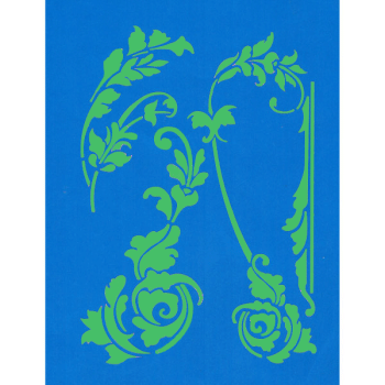 Scroll Leaves Stencil