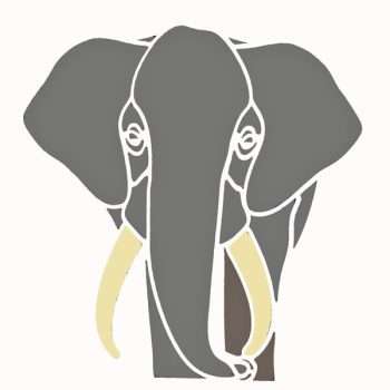 Elephant Head Stencil