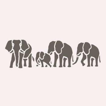 Elephant Herd Stencil