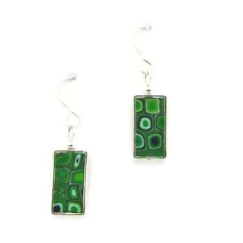 Rectangular Emerald Mosaic Earrings