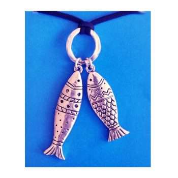 Two Fish Suede Pendant