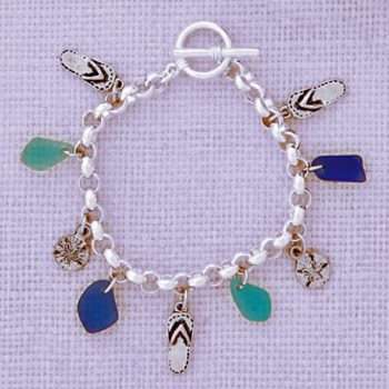 Multi Charm Seaglass Bracelet