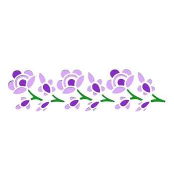 Floral Border Mauve-Flowers Stencil