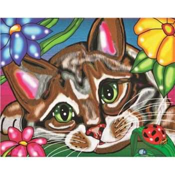 Cat in the Flowers Design Diamonds Painting Kit