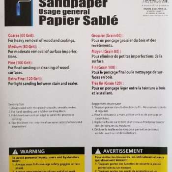 Sandpaper General Purpose Instructions