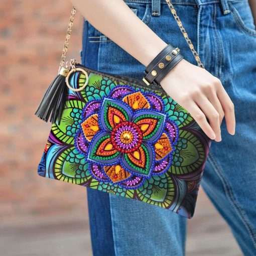 Mandala Crossbody Bag Design Diamonds Art