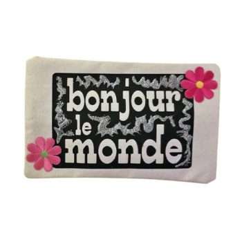 bonjour le monde make-up pouch