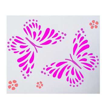 Butterflies and Flowers Stencil