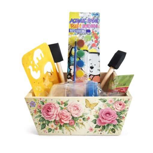 Decorated Floral Wooden Container