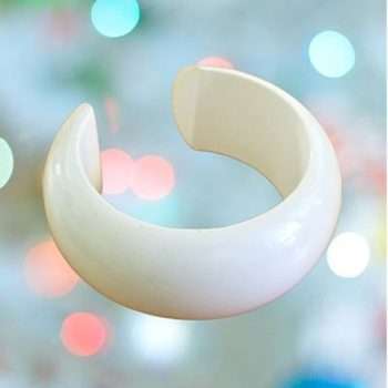 Mango Wood White Bangle