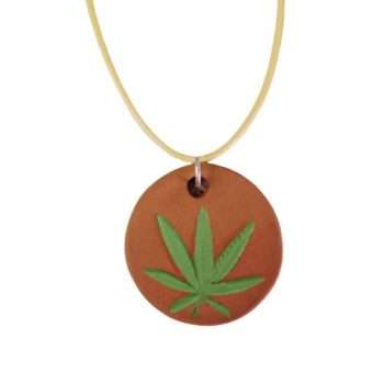 Clay Cannabis Leaf Pendant