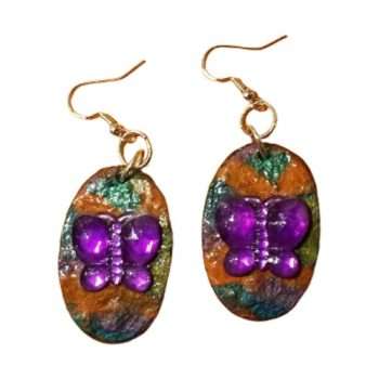 Purple Butterfly Earrings