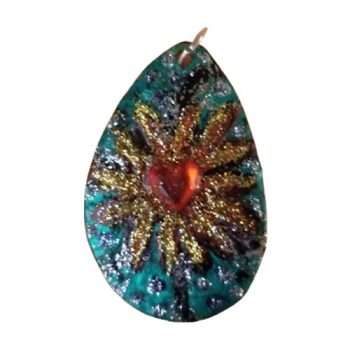 Gold Glitzy Flower Pendant