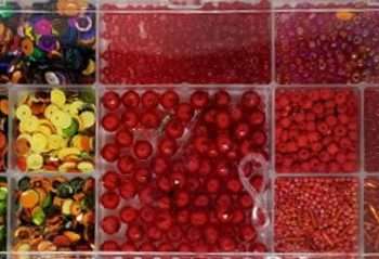 Multi-Coloured Sequins and Beads in Shades of Red