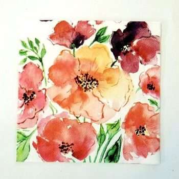 Watercolour Floral Design Napkins