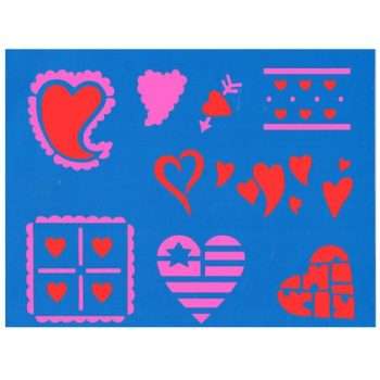 Trichem Assorted Hearts Stencil