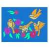 Trichem Chickadees & Floral Stencil