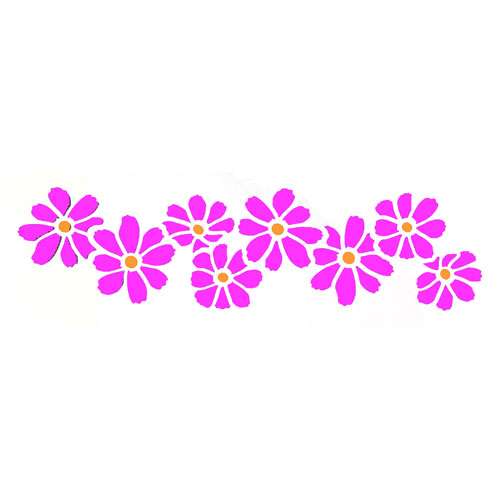 Cosmos Flowers Stencil