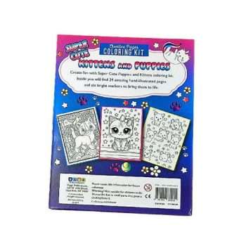 Back of Kittens and Puppies Colouring Book