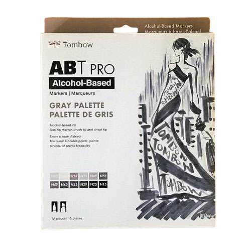 Tombow Alcohol-Based Gray Palette Markers