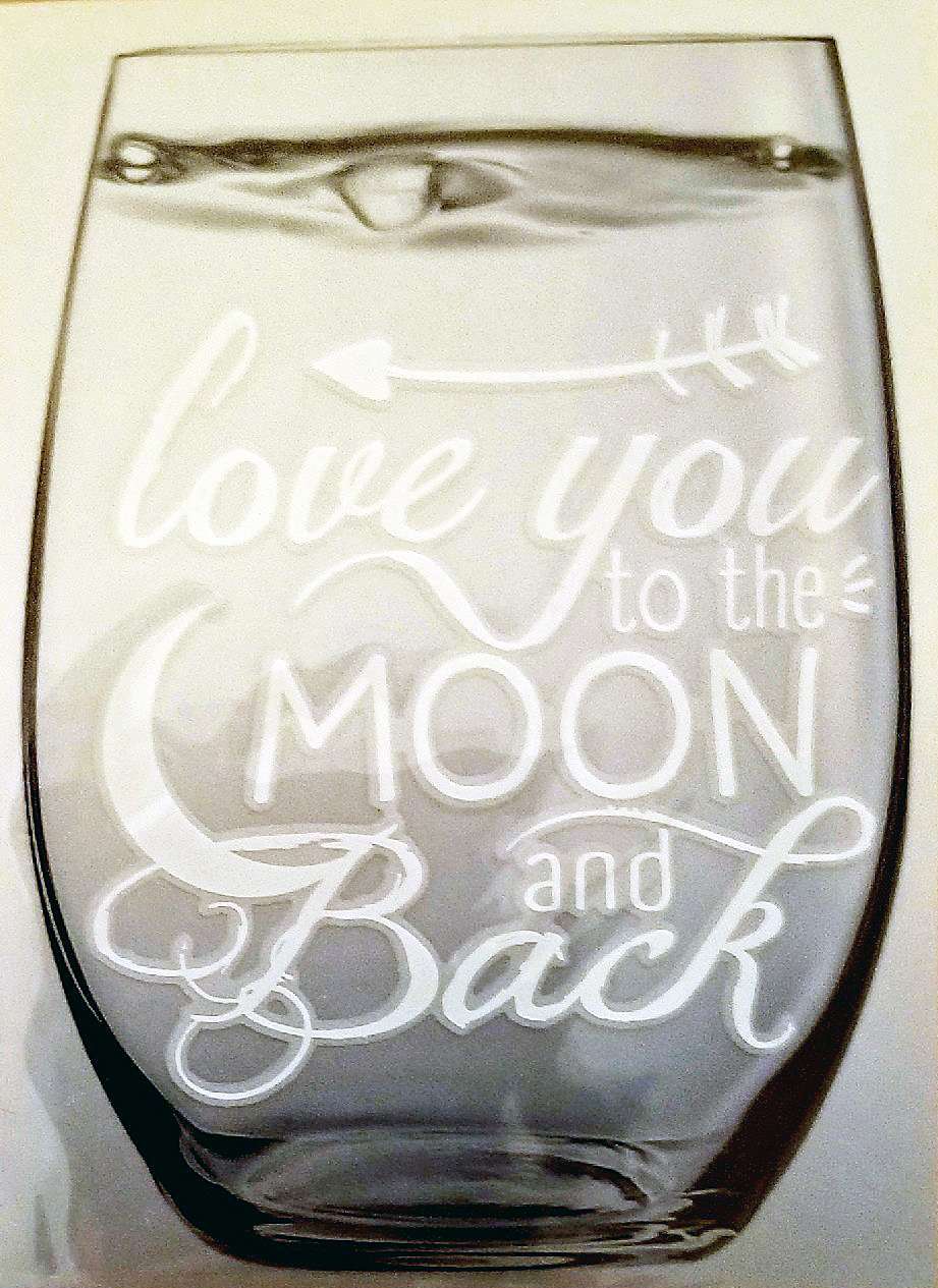 Decorative Glass Sticker Love You To The Moon and Back