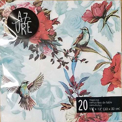 Bird and Red Flowers Napkins