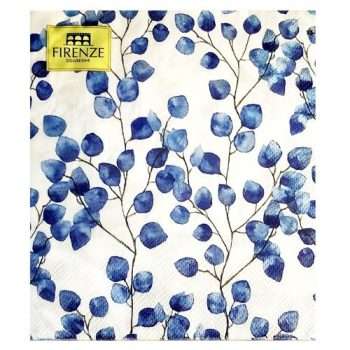 Blue Leaf Design Paper Napkins