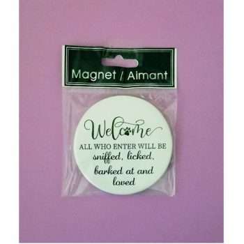 Round Fridge Magnet Welcome