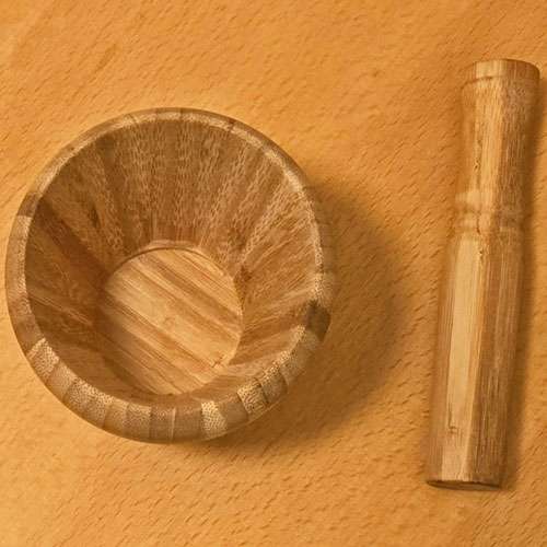 Bamboo Mortar & Pestle 2