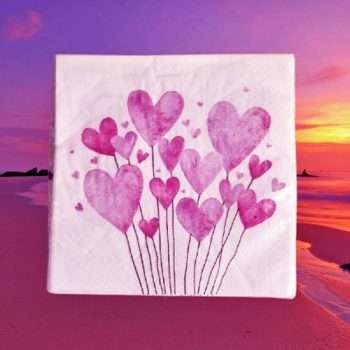 Heart Shaped Balloons Napkins