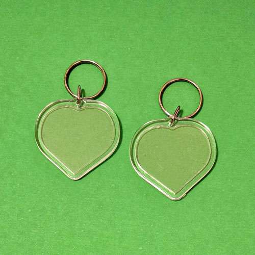 Clear Acrylic Photo Keyring Heartshaped